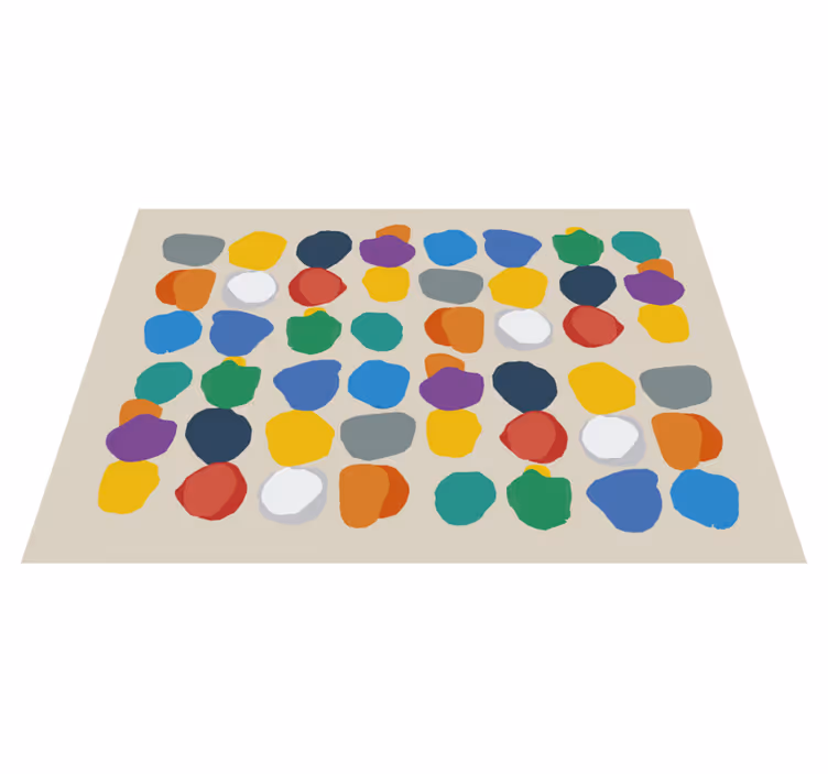 Alfombra vinílica geométrica formas de guijarros de colores - TenVinilo