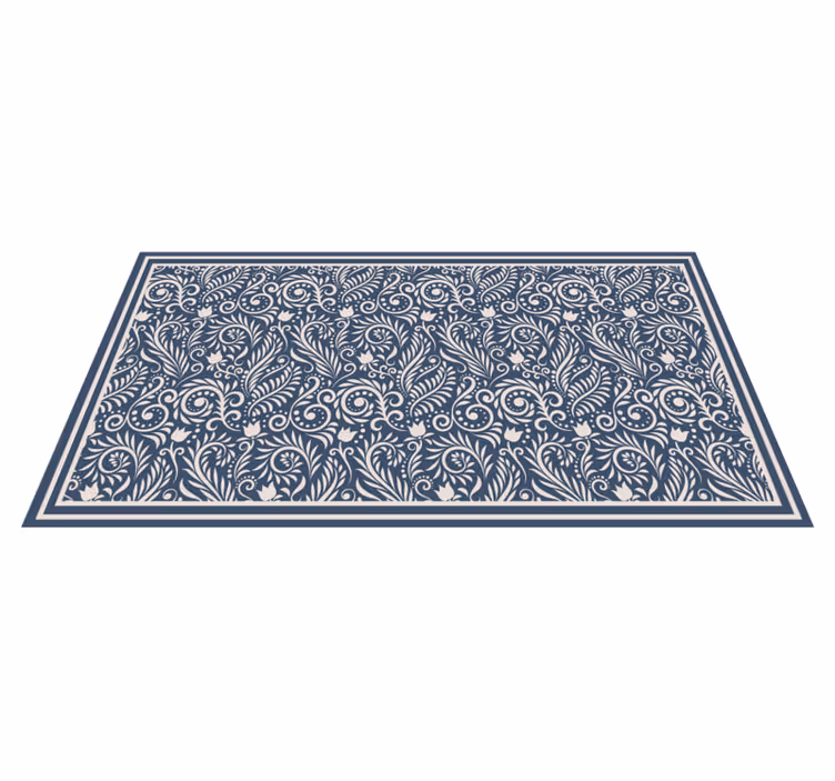 Alfombra vinílica cocina diseño floral adornado - TenVinilo