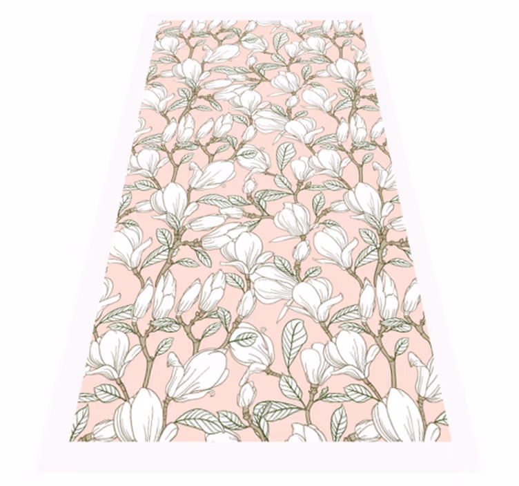Alfombra vinílica flores ilustración floral - TenVinilo