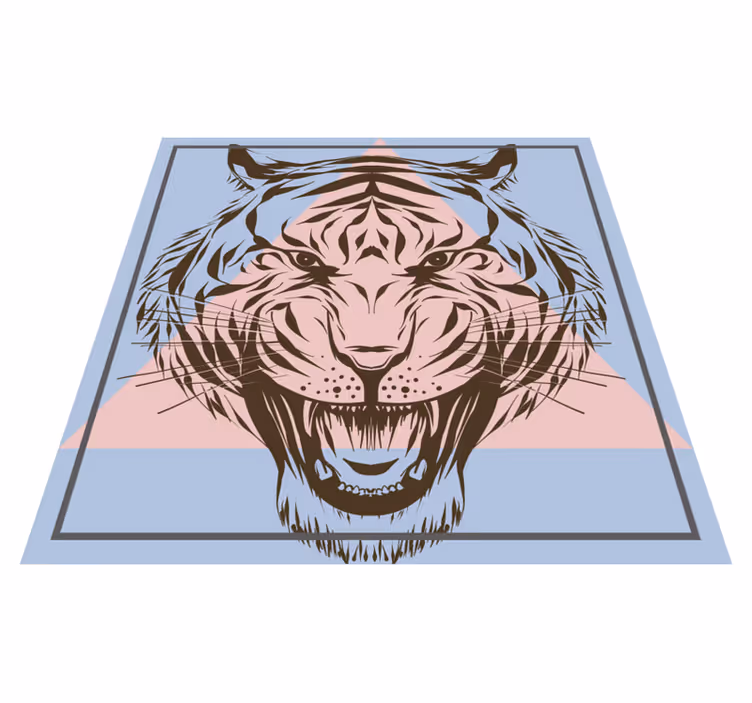 Alfombra vinílica de animales retrato estilizado del tigre - TenVinilo