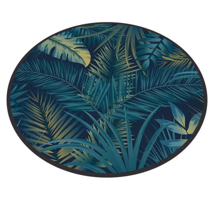 Alfombra vinílica flores conjunto de follaje tropical - TenVinilo