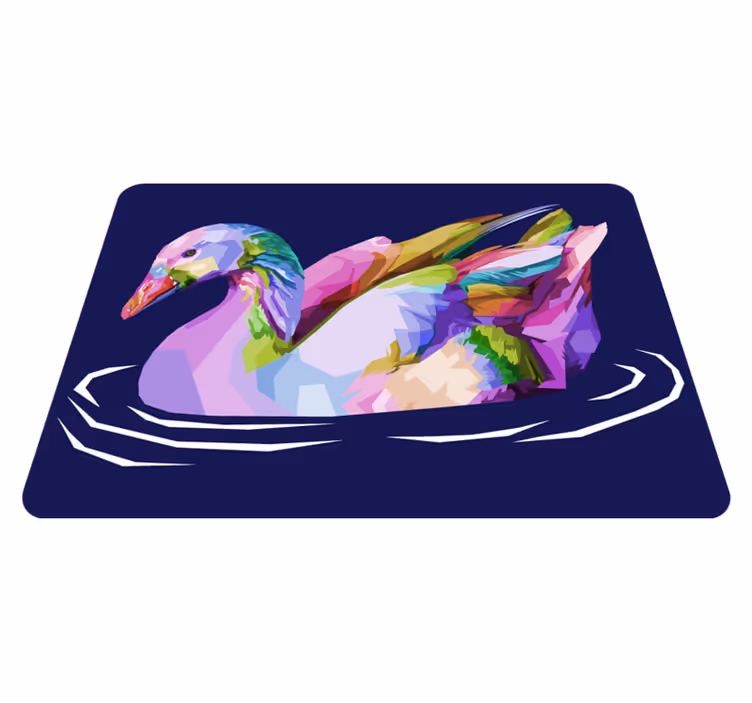 Alfombra vinílica de animales arte abstracto del pato - TenVinilo