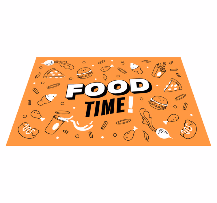Alfombra vinílica frase hora de comer - TenVinilo