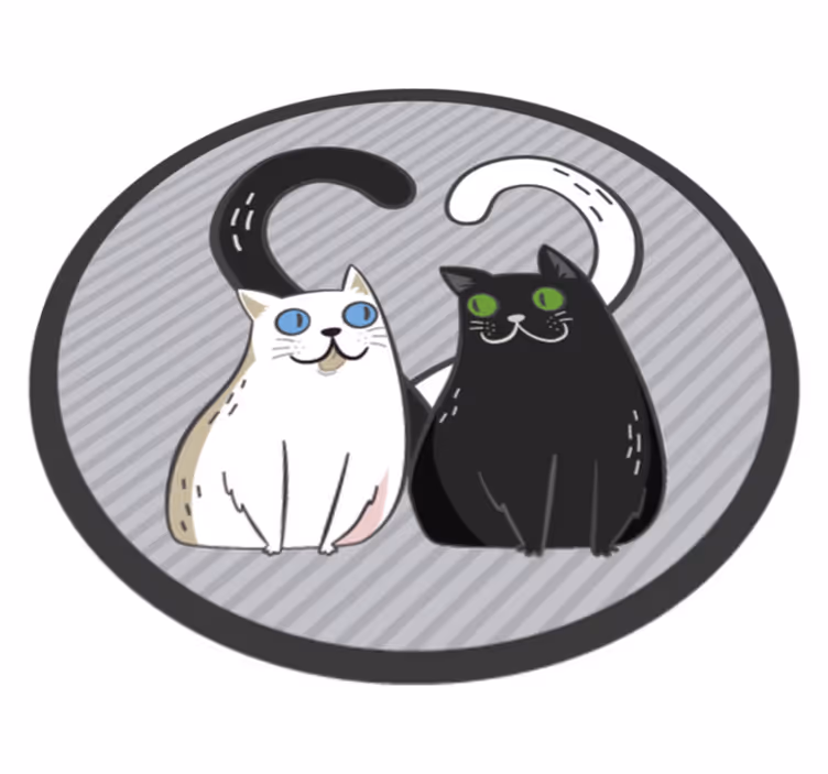 Aflombra vinílica de gatos de ojos de colores - TenVinilo
