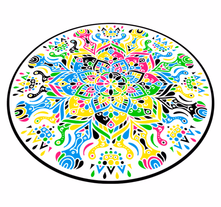Alfombra vinílica mandala mandala vibrante - TenVinilo