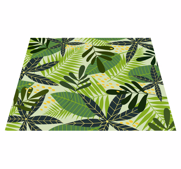 Alfombra vinílica flores botánico frondoso tropical - TenVinilo