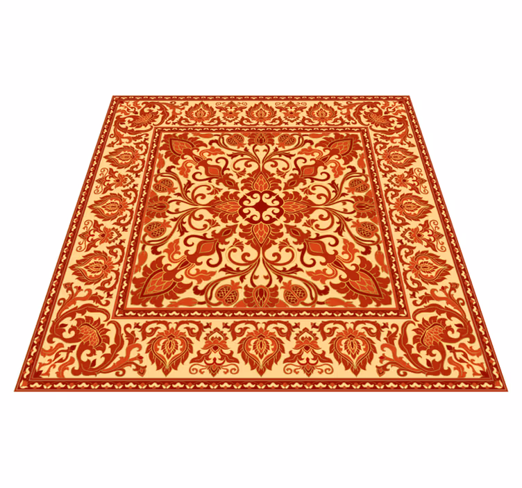 Alfombra vinílica vintage Patrón rojo - TenVinilo