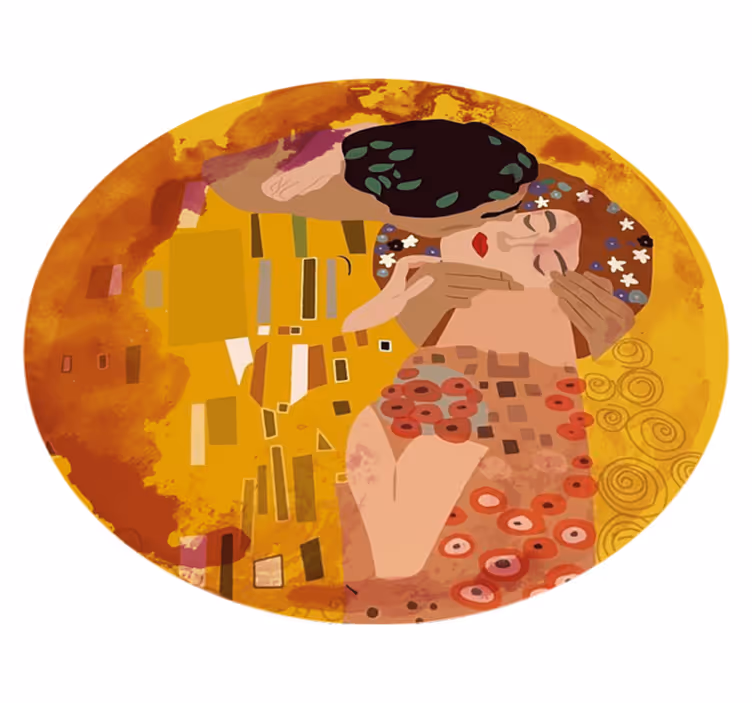 Alfombra vinílica vintage El beso de klimt - TenVinilo