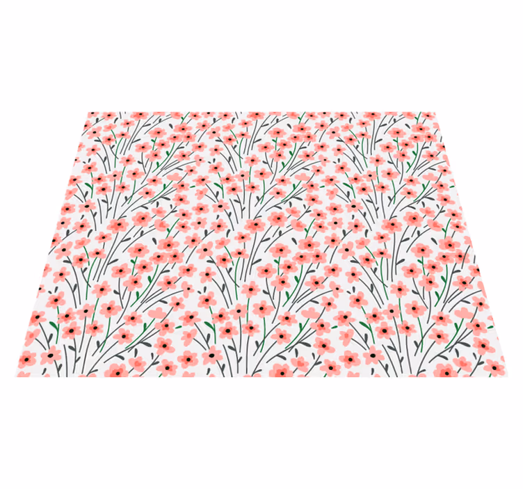 Alfombra vinílica flores diseño floral en flor - TenVinilo