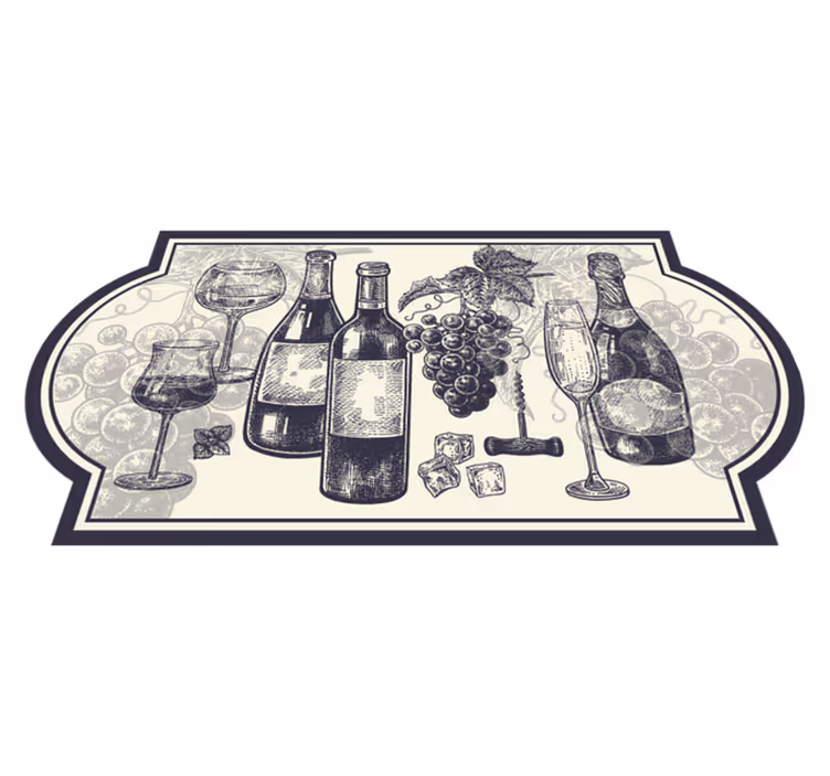 Alfombras vinílicas modernas Botellas de vino - TenVinilo