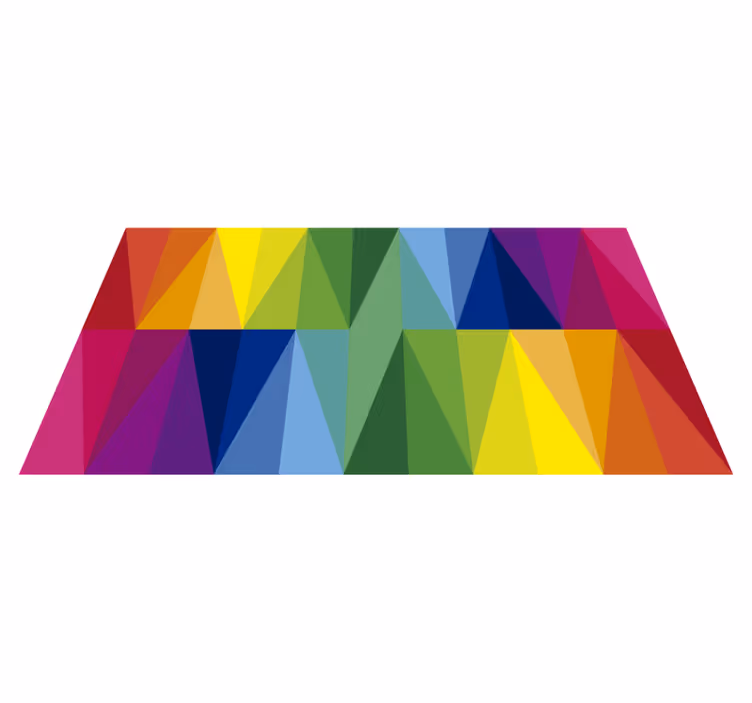 Alfombra de vinilo geométrica Triángulos arcoiris - TenVinilo
