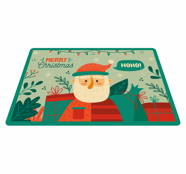 Alfombra vinilo salón con Papá Noel dibujado - TenVinilo