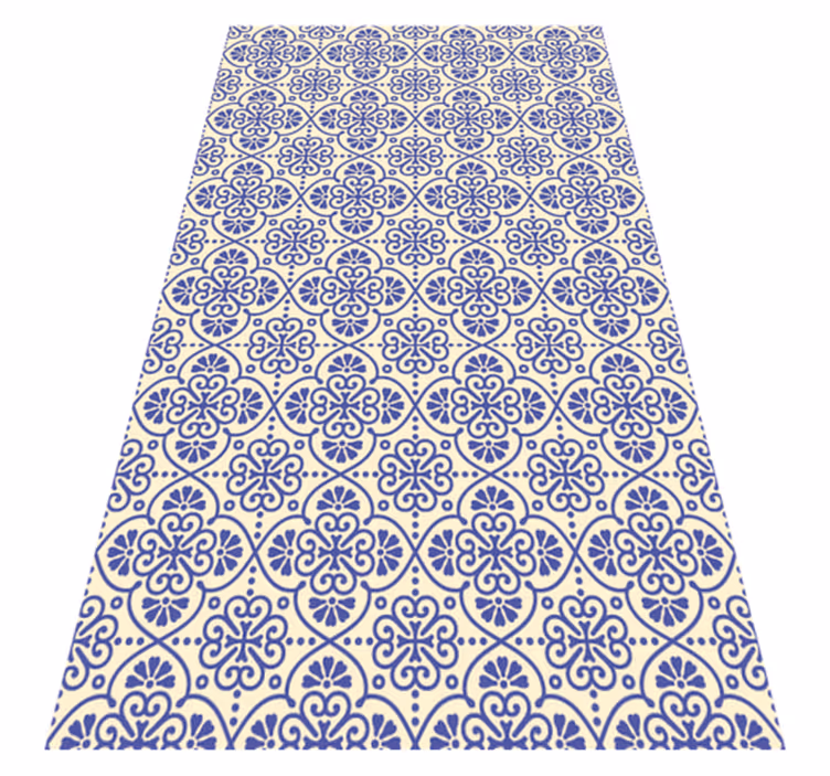Alfombra vinílica hidráulica patrón mediterráneo ornamentado - TenVinilo