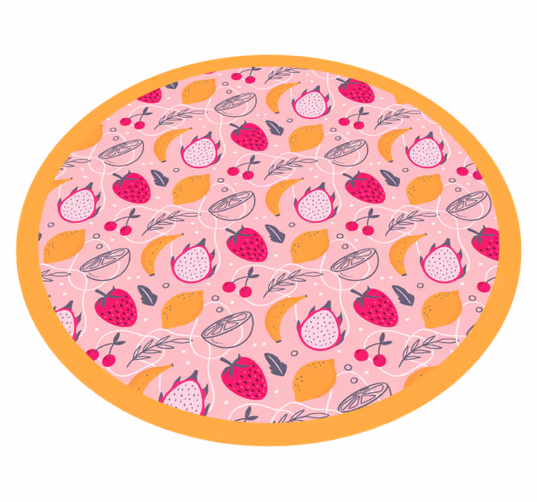 Alfombra vinílica de animales delicia frutal - TenVinilo