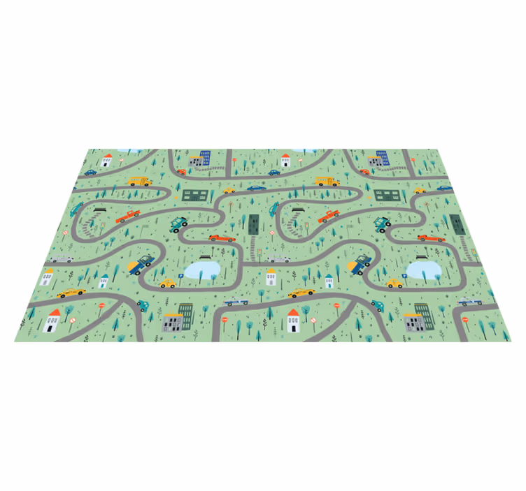 Alfombra vinílica carretera mapa de tráfico de la ciudad - TenVinilo