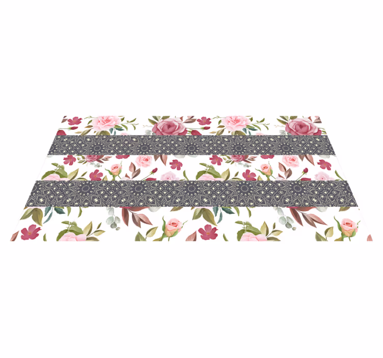 Alfombra vinílica flores corredor floral - TenVinilo