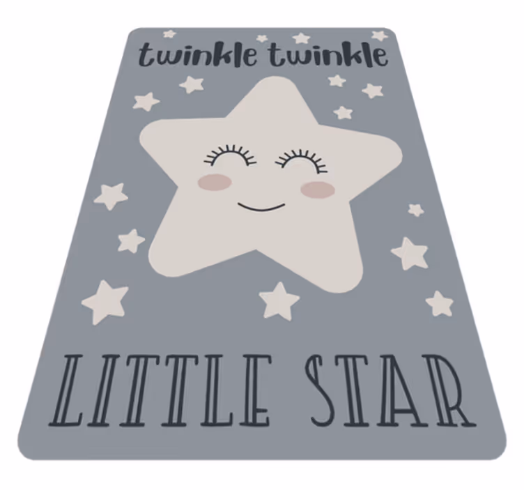 Alfombra vinílica infantil tema de estrella centelleante - TenVinilo