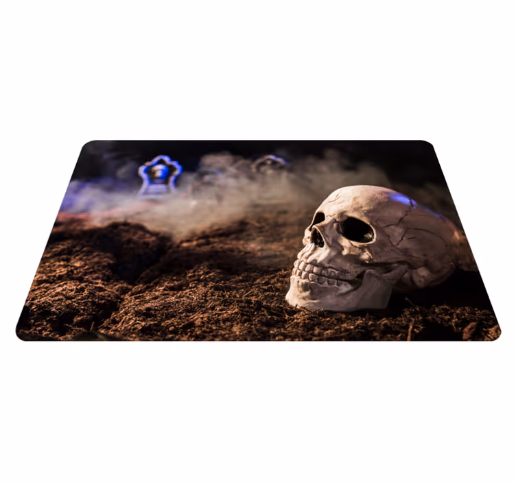 Alfombra vinílica Halloween calavera espeluznante - TenVinilo