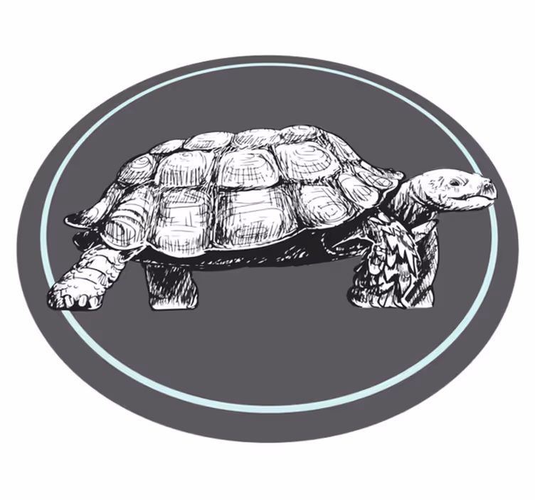 Alfombra vinílica de animales tortuga ilustrada - TenVinilo
