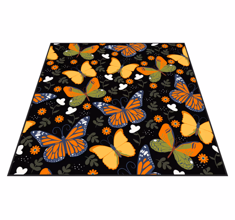 Alfombra vinílica de animales motivo de mariposa - TenVinilo