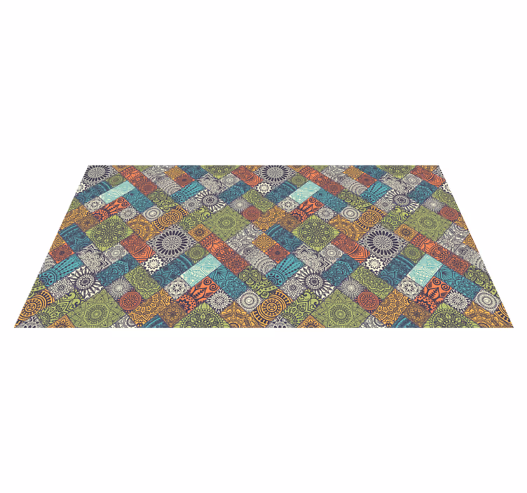 Alfombra vinilo cocina Azulejos de patrón de mandala étnico - TenVinilo