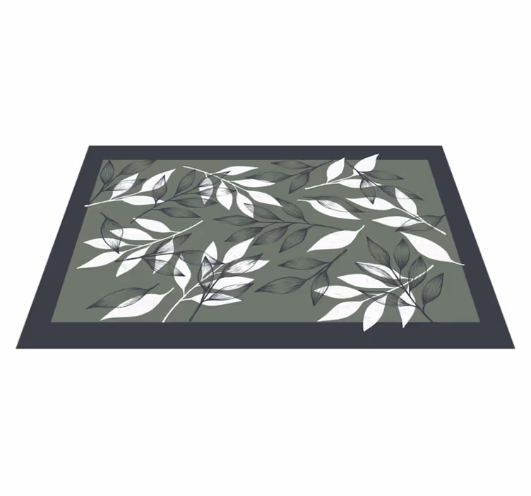 Alfombra vinílica flores blanco y negro - TenVinilo
