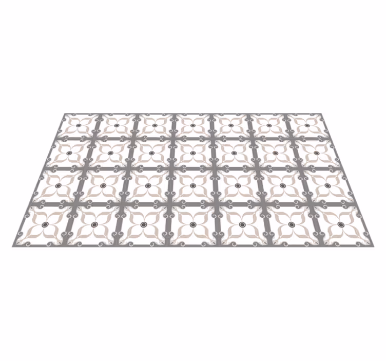 Alfombra vinílica hidráulica patrón incrustado ornamental - TenVinilo