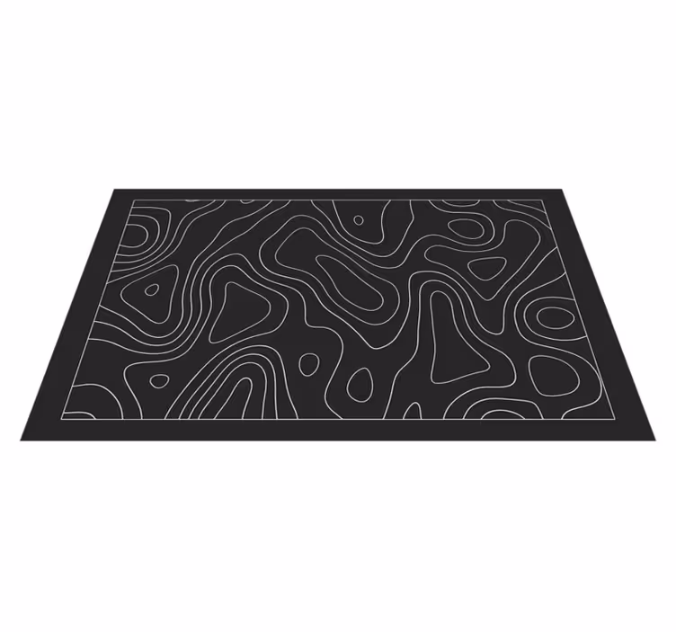 Alfombra vinílica geométrica contornos abstractos - TenVinilo