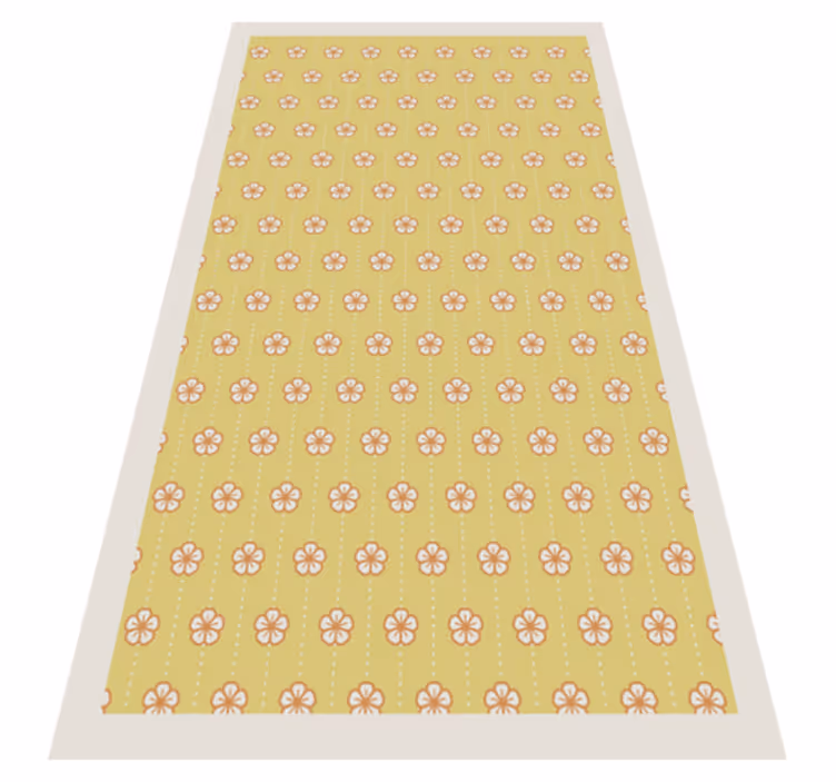Alfombra vinilo mosaico flor de cerezo amarillo - TenVinilo