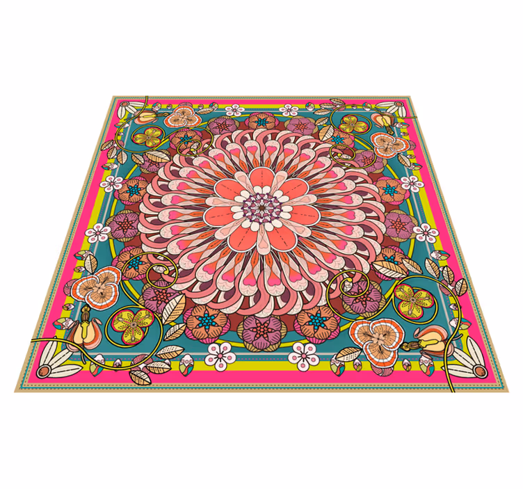 Alfombra vinílica geométrica de mandala - TenVinilo