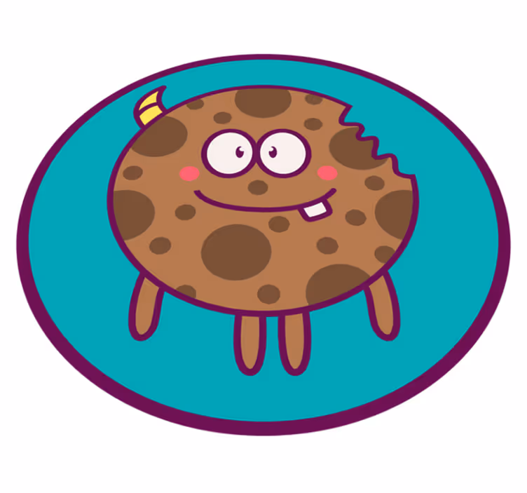 Alfombra vinílica infantil círculo de galletas cartoon - TenVinilo
