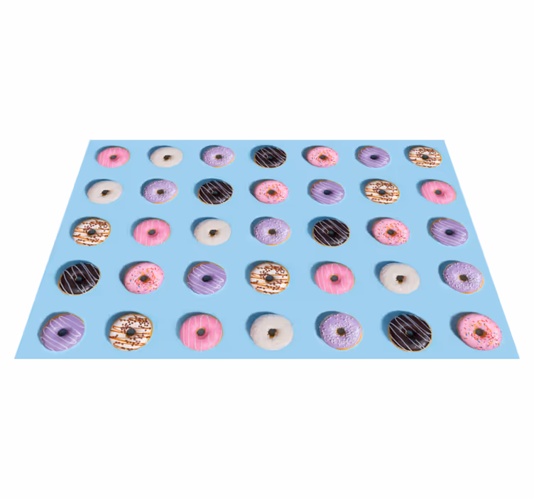 Alfombra vinílica infantil superficie del patrón de donut - TenVinilo