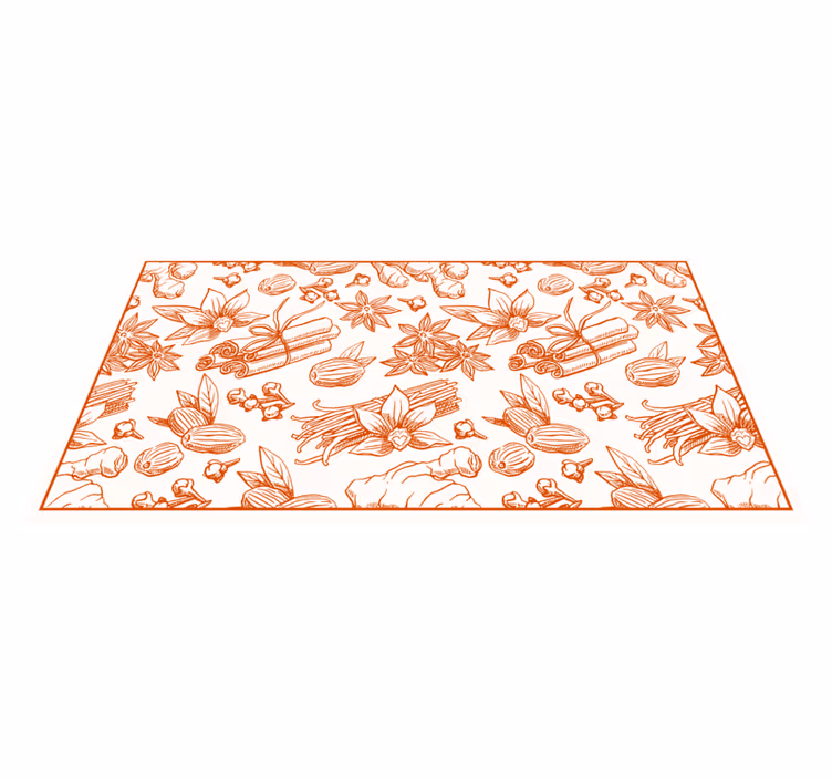 Alfombra vinilo cocina con especias marrones - TenVinilo