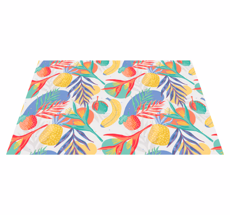 Alfombra vinílica flores patrón de delicias tropicales - TenVinilo