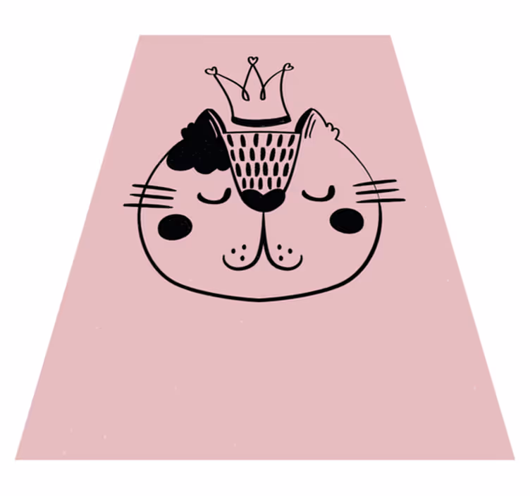 Alfombra vinílica de animales ilustración de gato coronado - TenVinilo