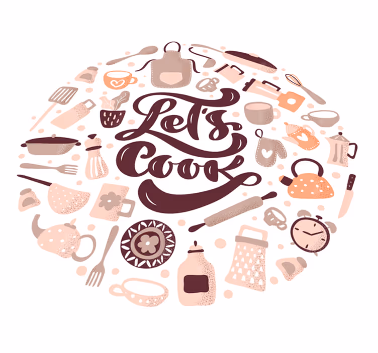 Alfombra vinílica cocina vamos a cocinar tema - TenVinilo