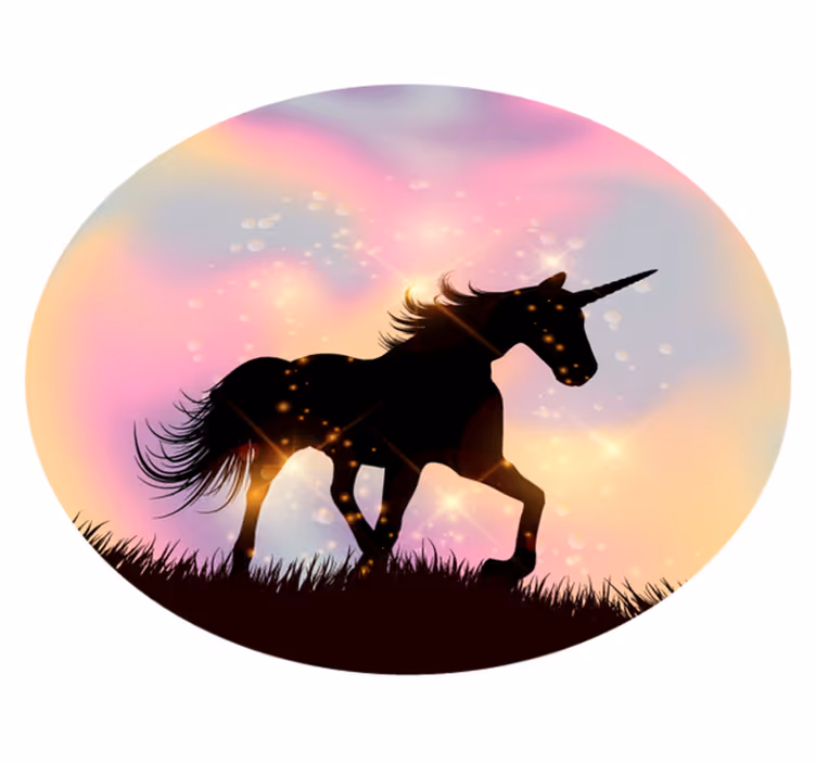 Alfombra vinílica de animales unicornio galáctico - TenVinilo