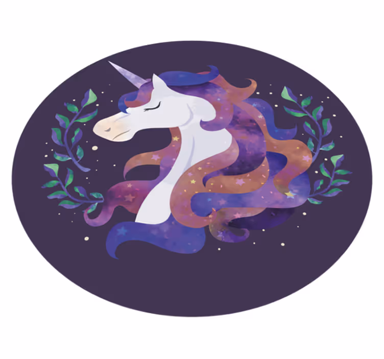 Alfombra vinílica infantil unicornio místico - TenVinilo