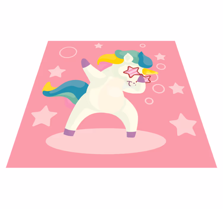 Alfombra vinílica infantil magia de unicornio bailando - TenVinilo