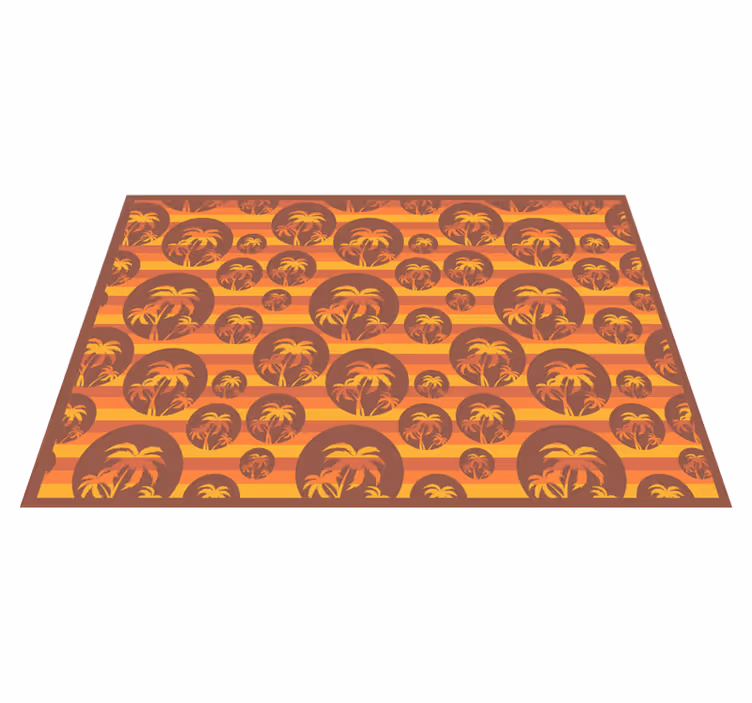 Alfombra vinílica puesta de sol y palmeras - TenVinilo