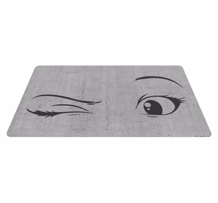 Alfombra vinílica juvenil dibujo de eyeliner artístico - TenVinilo