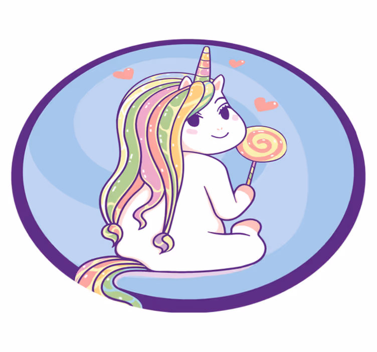 Aflombra vinílica animales Unicornio animado - TenVinilo