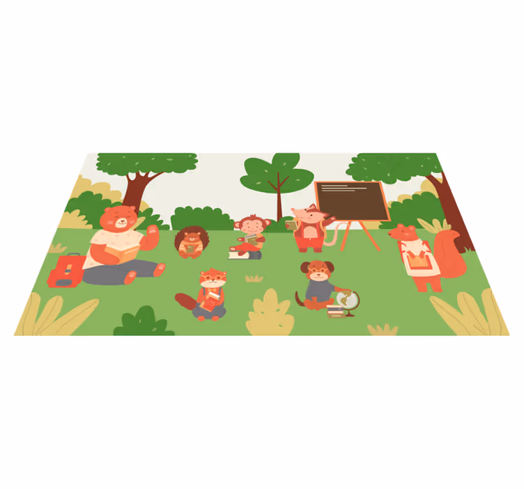 Alfombra vinílica infantil aula de la selva - TenVinilo