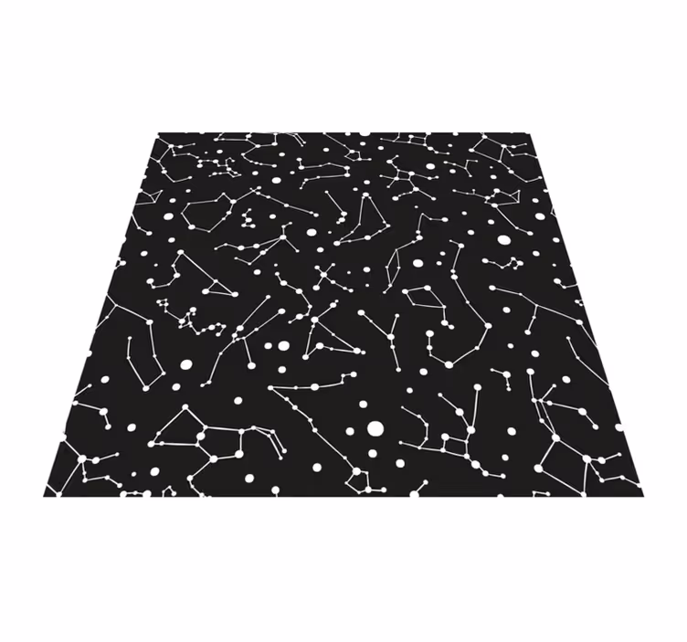 Alfombra de vinilo infantil Espacio exterior blanco y negro - TenVinilo