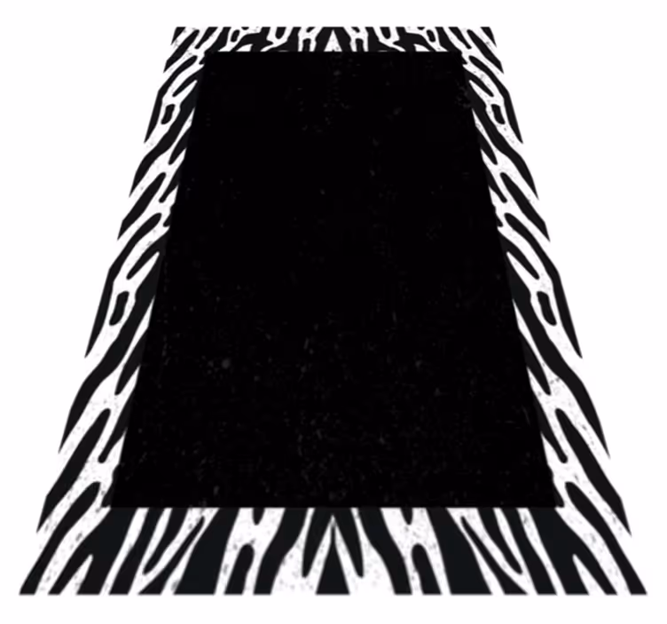 Alfombra vinilo animal print bordeado cebra - TenVinilo