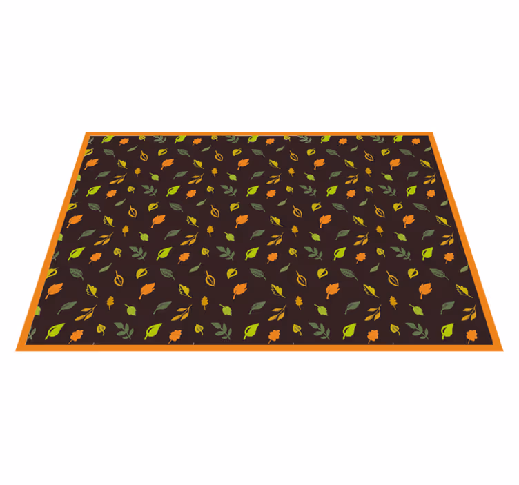 Alfombra vinílica flores patrón de hojas otoñales - TenVinilo