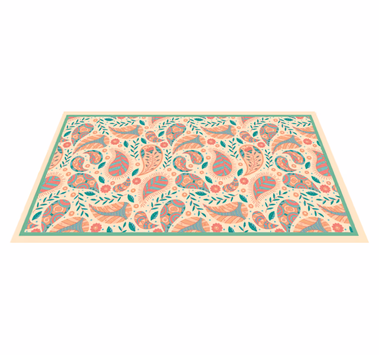 Alfombra vinílica mandala fusión de patrón paisley - TenVinilo