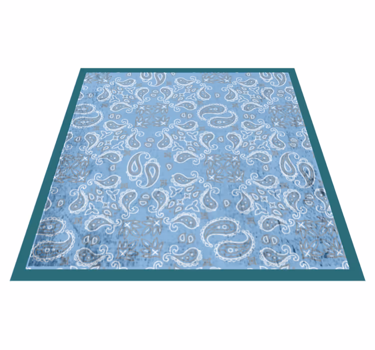 Alfombra vinílica hidráulica patrón de mosaico paisley - TenVinilo