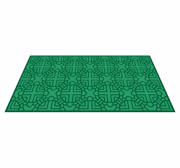 Alfombra vinílica geométrica patrón verde geométrico - TenVinilo