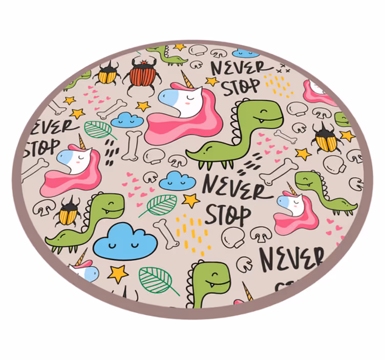 Alfombra vinílica infantil diseño juguetón de unicornio - TenVinilo